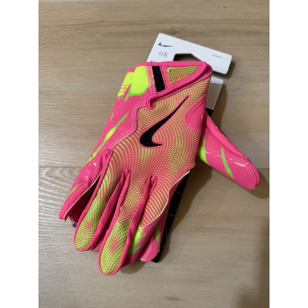 Nike Vapor Jet Football Receiver Gloves Adult Size Medium Pink Green